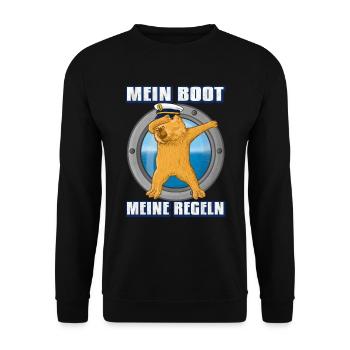 Mein Boot meine regeln - Unisex Pullover - Schwarz - Vorne - Alina (178cm) & Michal (187cm)