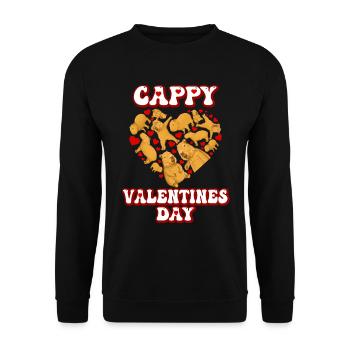 Cœur de Saint-Valentin de Capybara - Sweat-shirt Unisexe - noir - Devant - Alina (178cm) & Michal (187cm)