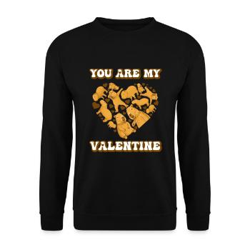 Tu es ma Saint-Valentin Capybara Saint-Valentin - Sweat-shirt Unisexe - noir - Devant - Alina (178cm) & Michal (187cm)