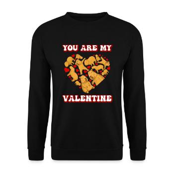 Tu es ma Saint-Valentin Capybara Saint-Valentin - Sweat-shirt Unisexe - noir - Devant - Alina (178cm) & Michal (187cm)