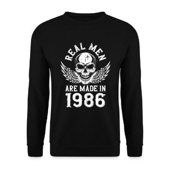 Anniversaire 1986 De vrais hommes sont nés en 1986 - Sweat-shirt Unisexe - noir - Devant - Alina (178cm) & Michal (187cm)