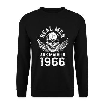 Birthday 1966 Real men were born in 1966 - Unisex Sweatshirt - black - Front - Alina (178cm) & Michal (187cm)
