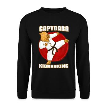 Capybara Martial Arts Kickboxing - Unisex Sweatshirt - black - Front - Alina (178cm) & Michal (187cm)