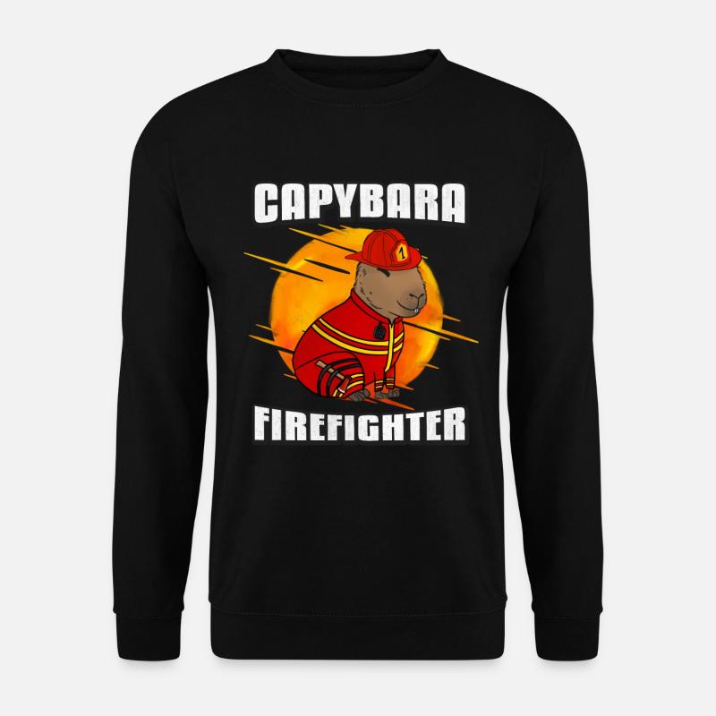 Fireman Capybara - Unisex Sweatshirt - black