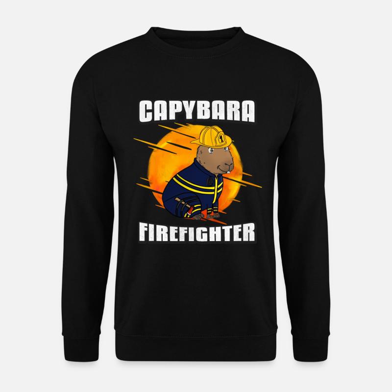 Fireman Capybara - Unisex Sweatshirt - black