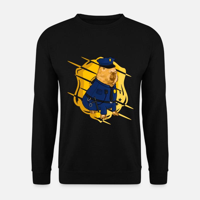 capybara polizist - Unisex Pullover - Schwarz