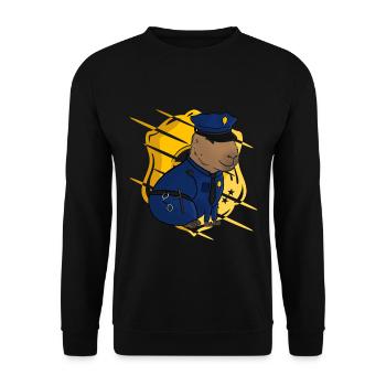 Capybara Meme Police - Sweat-shirt Unisexe - noir - Devant - Alina (178cm) & Michal (187cm)