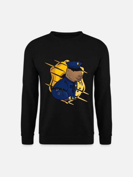 Capybara Meme Polizei - Unisex Pullover - Schwarz
