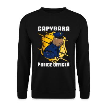 Officier de police de Capybara - Sweat-shirt Unisexe - noir - Devant - Alina (178cm) & Michal (187cm)