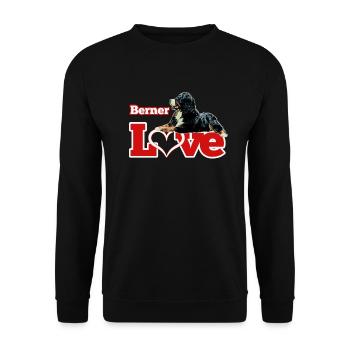 Berner Sennenhund - Unisex Pullover - Schwarz - Vorne - Alina (178cm) & Michal (187cm)