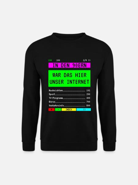 Videotext Spruch 90er Jahre Party Teletext - Unisex Pullover - Schwarz