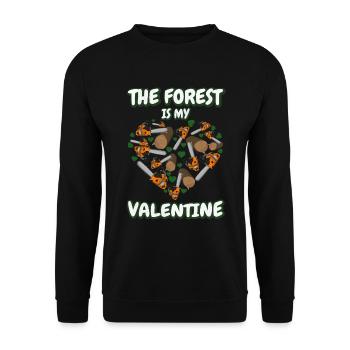 La forêt est ma Saint-Valentin hommes bûcherons - Sweat-shirt Unisexe - noir - Devant - Alina (178cm) & Michal (187cm)