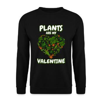 Plants are my Valentine's Day heart gardener - Unisex Sweatshirt - black - Front - Alina (178cm) & Michal (187cm)