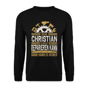 Christian Name Geschenk Geburtstag - Unisex Pullover - Schwarz - Vorne - Alina (178cm) & Michal (187cm)