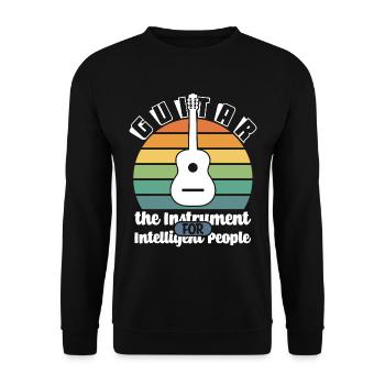 Gitarre intelligente Menschen - Unisex Pullover - Schwarz - Vorne - Alina (178cm) & Michal (187cm)