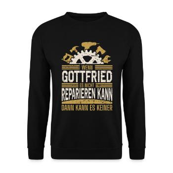 Gottfried Name Geschenk Geburtstag - Unisex Pullover - Schwarz - Vorne - Alina (178cm) & Michal (187cm)