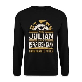 Julian Name Geschenk Geburtstag - Unisex Pullover - Schwarz - Vorne - Alina (178cm) & Michal (187cm)