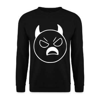 Emoji sketch devil evil white - Unisex Sweatshirt - black - Front - Alina (178cm) & Michal (187cm)