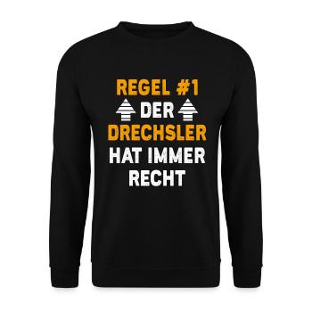 Drechsler Geschenk Geburtstag Spruch - Unisex Pullover - Schwarz - Vorne - Alina (178cm) & Michal (187cm)