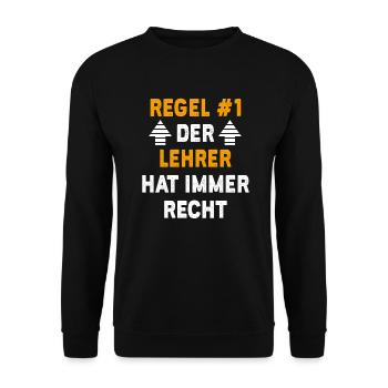 Lehrer Geschenk Geburtstag Spruch - Unisex Pullover - Schwarz - Vorne - Alina (178cm) & Michal (187cm)