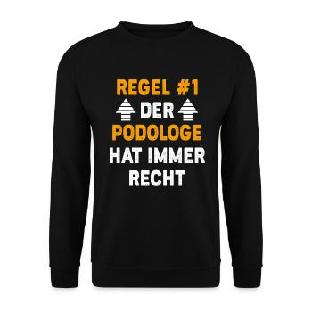 Podologe Geschenk Geburtstag Spruch - Unisex Pullover - Schwarz - Vorne - Alina (178cm) & Michal (187cm)
