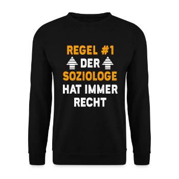 Soziologe Geschenk Geburtstag Spruch - Unisex Pullover - Schwarz - Vorne - Alina (178cm) & Michal (187cm)