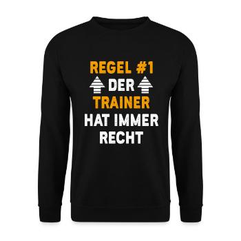 Trainer Geschenk Geburtstag Spruch - Unisex Pullover - Schwarz - Vorne - Alina (178cm) & Michal (187cm)
