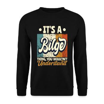 Nom Bilge Cadeau Anniversaire Dire - Sweat-shirt Unisexe - noir - Devant - Alina (178cm) & Michal (187cm)