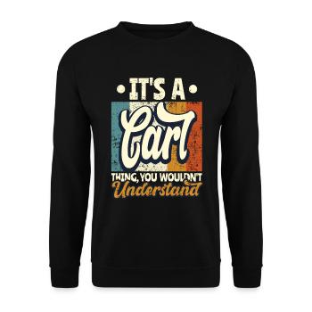 Name Carl Gift Birthday Saying - Unisex Sweatshirt - black - Front - Alina (178cm) & Michal (187cm)