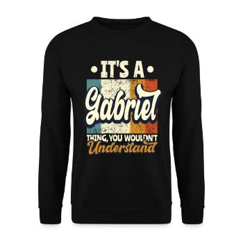 Nom Gabriel Cadeau Anniversaire Dire - Sweat-shirt Unisexe - noir - Devant - Alina (178cm) & Michal (187cm)