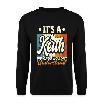 Nom Keith Gift Birthday Saying - Sweat-shirt Unisexe - noir - Devant - Alina (178cm) & Michal (187cm)