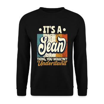 Name Sean Geschenk Geburtstag Spruch - Unisex Pullover - Schwarz - Vorne - Alina (178cm) & Michal (187cm)