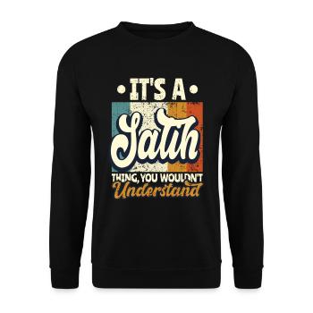 Name Salih Gift Birthday Saying - Unisex Sweatshirt - black - Front - Alina (178cm) & Michal (187cm)