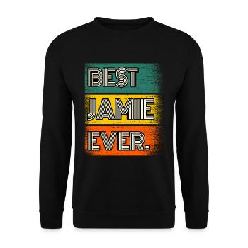 Jamie Name Gift Quote Funny - Unisex Sweatshirt - black - Front - Alina (178cm) & Michal (187cm)