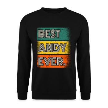 Andy Name Gift Quote Funny - Unisex Sweatshirt - black - Front - Alina (178cm) & Michal (187cm)