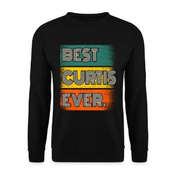 Curtis Name Gift Saying Funny - Unisex Sweatshirt - black - Front - Alina (178cm) & Michal (187cm)
