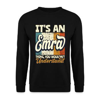 Nom Emra Cadeau Prénom Personnalisé - Sweat-shirt Unisexe - noir - Devant - Alina (178cm) & Michal (187cm)