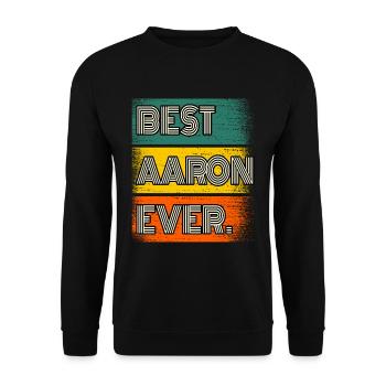 Aaaron Nom Cadeau Citation Drôle - Sweat-shirt Unisexe - noir - Devant - Alina (178cm) & Michal (187cm)