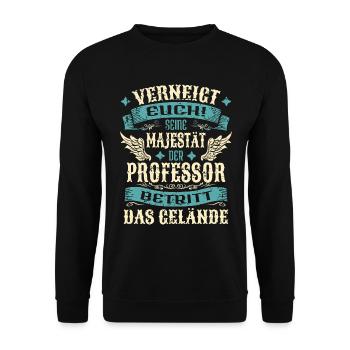 Professor Geschenk Lustige Sprüche - Unisex Pullover - Schwarz - Vorne - Alina (178cm) & Michal (187cm)