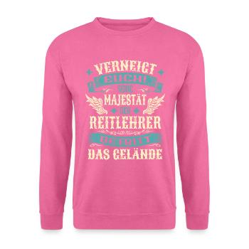 Reitlehrer Geschenk Lustige Sprüche - Unisex Pullover - Pink - Vorne