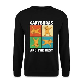 Capybaras are the best - Unisex Sweatshirt - black - Front - Alina (178cm) & Michal (187cm)