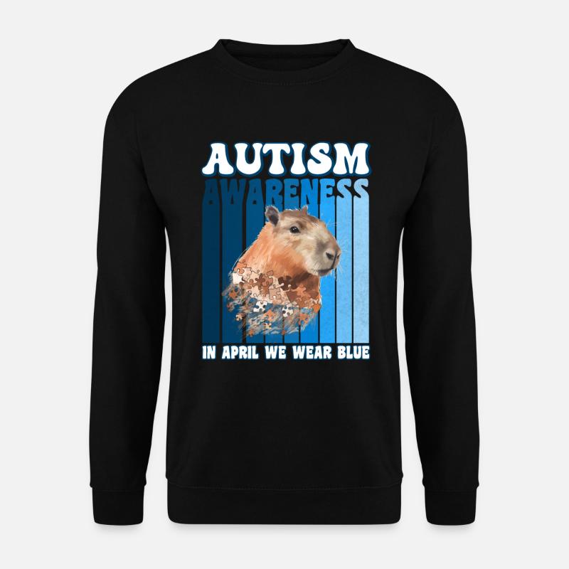 Capybara Autism Awareness - Unisex Sweatshirt - black