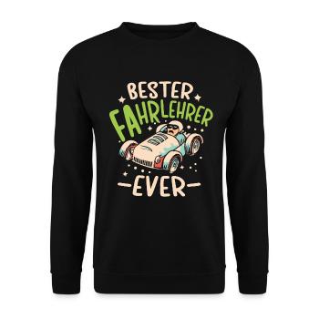 Fahrlehrer Geschenk Fahrschule Lehrer Spruch - Unisex Pullover - Schwarz - Vorne - Alina (178cm) & Michal (187cm)