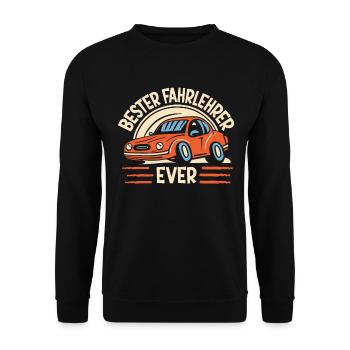 Fahrlehrer Geschenk Fahrschule Lehrer Spruch - Unisex Pullover - Schwarz - Vorne - Alina (178cm) & Michal (187cm)