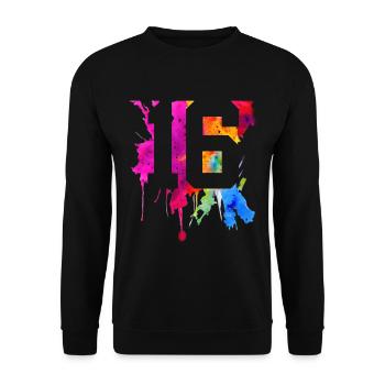 16 JAHRE 16. GEBURTSTAG - Unisex Pullover - Schwarz - Vorne - Alina (178cm) & Michal (187cm)