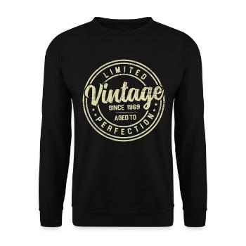 Vintage 1969 Birthday Gift 1969 - Unisex Sweatshirt - black - Front - Alina (178cm) & Michal (187cm)
