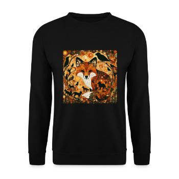 Renards peignant l'animal de la forêt de Klimt - Sweat-shirt Unisexe - noir - Devant - Alina (178cm) & Michal (187cm)