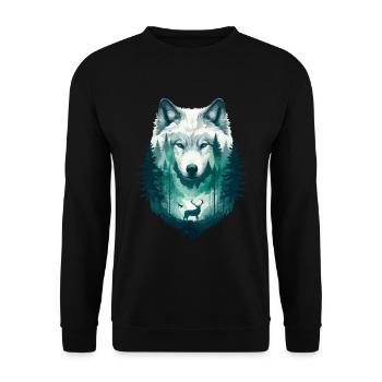 Loup Désert Animal Sauvage Forêt Nature Meute De Loups Cool - Sweat-shirt Unisexe - noir - Devant - Alina (178cm) & Michal (187cm)