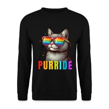 Purride Cat Pride Monat LGBTQ Rainbow Gay Parade - Unisex Pullover - Schwarz - Vorne - Alina (178cm) & Michal (187cm)