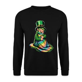 Cozy Leprechaun (Irish Leprechaun) - Unisex Sweatshirt - black - Front - Alina (178cm) & Michal (187cm)